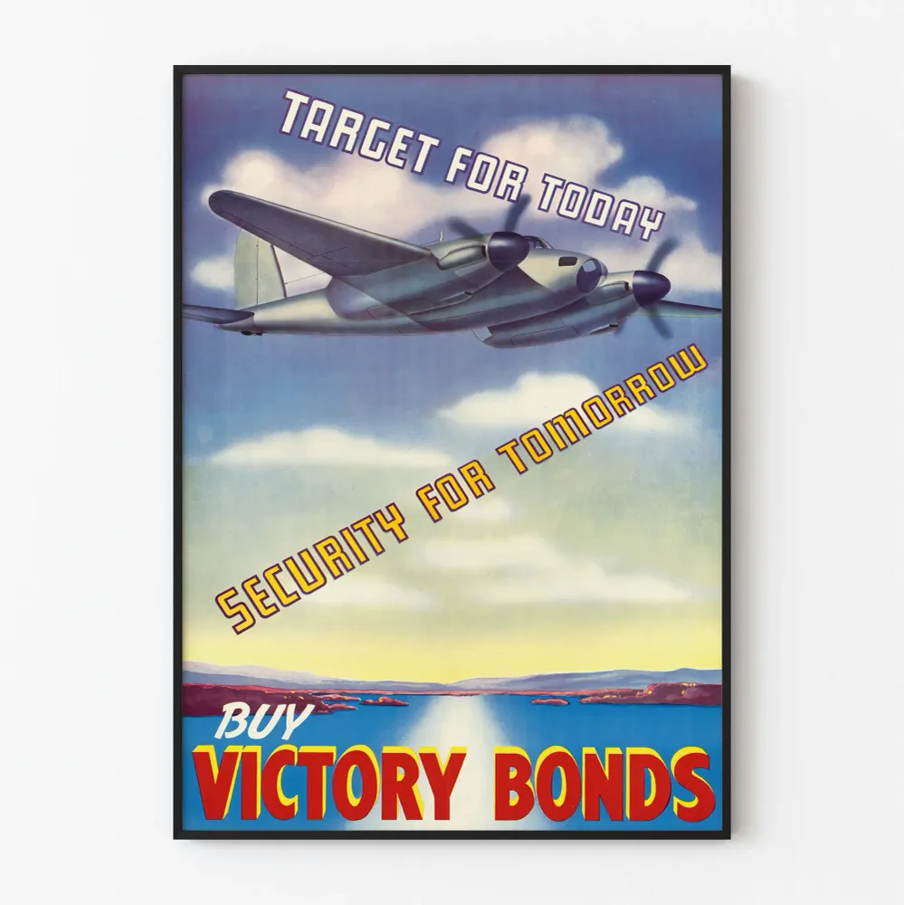 Affiche vintage Planeur et Obligation de Victoire pour Décoration Murale