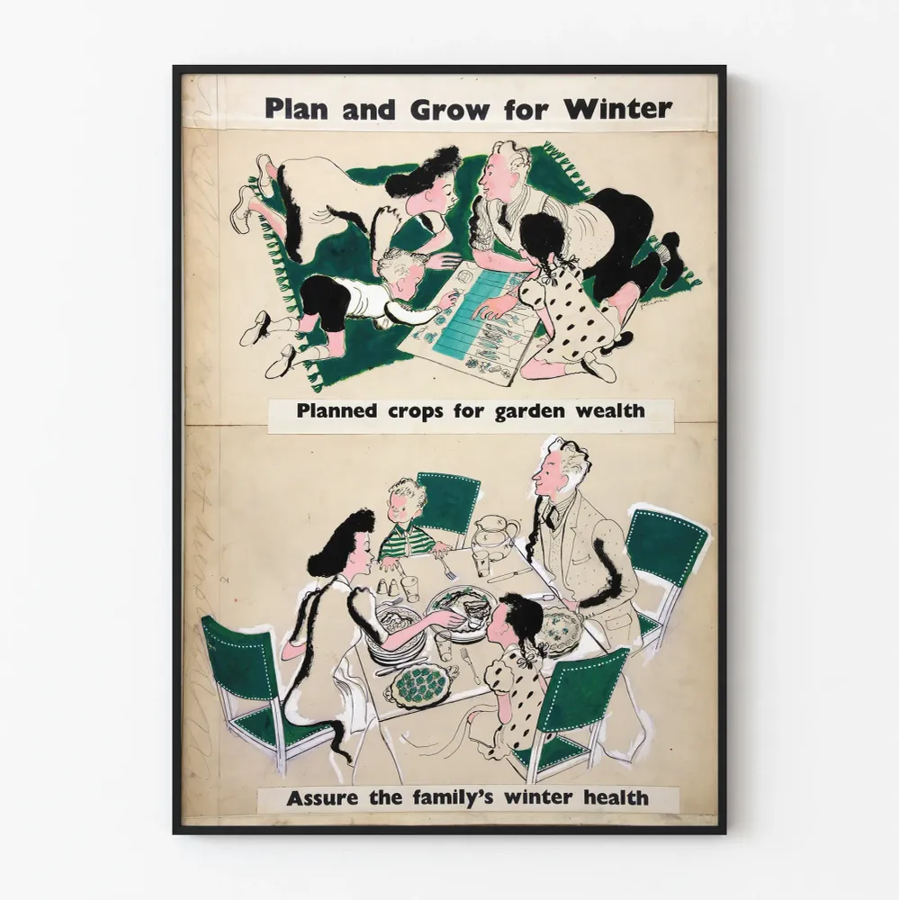 Affiche Vintage Planification Jardins d'Hiver et Santé Familiale