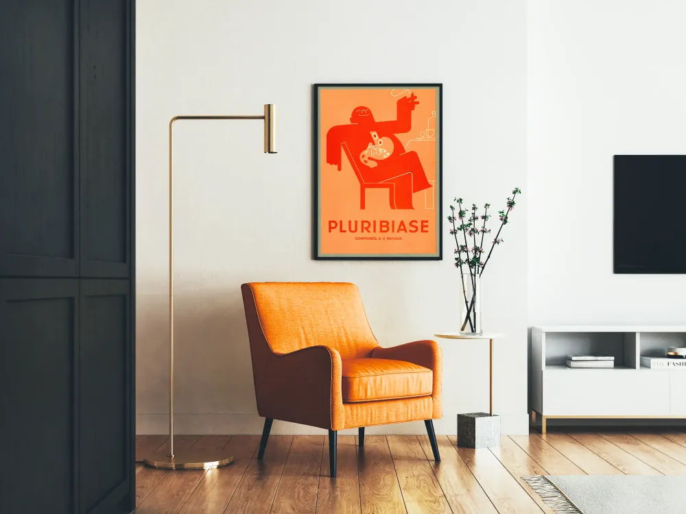 Affiche vintage Pluribiase Comprimés à 2 Noyaux pour décoration murale