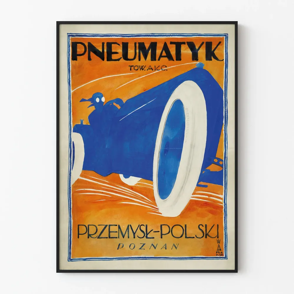 Affiche vintage Pneumatyki Przemysł Polski Poznań