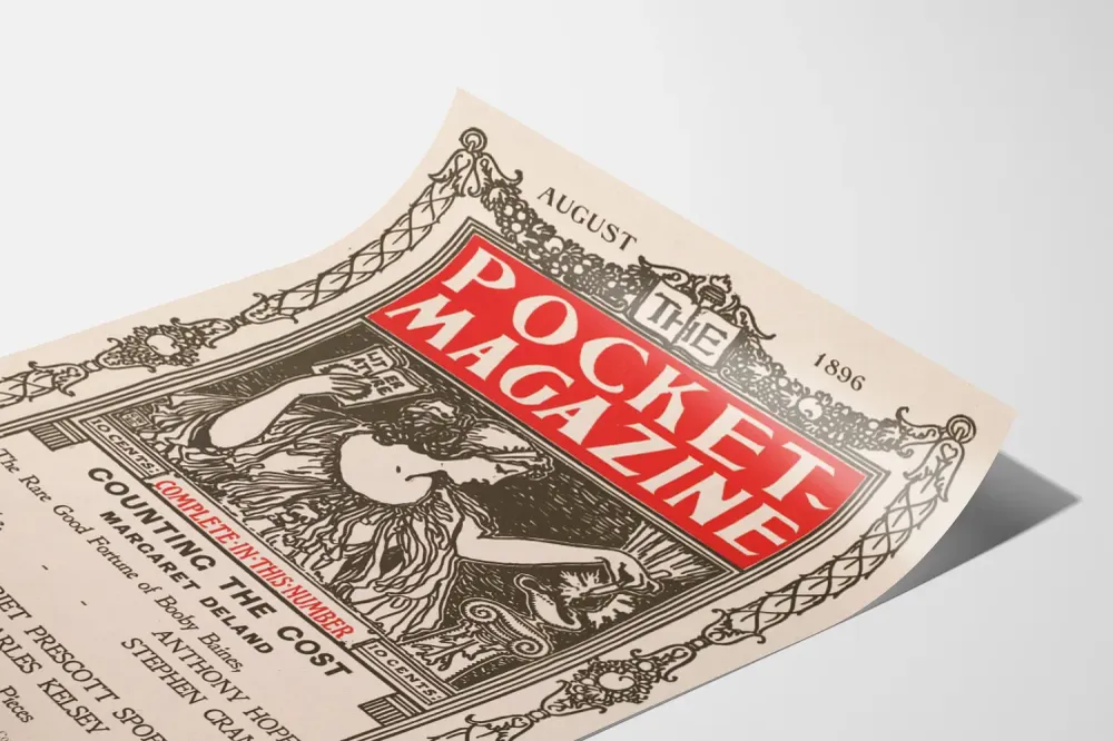 Affiche Vintage Pocket Magazine Août 1896 - Décoration Murale Rétro