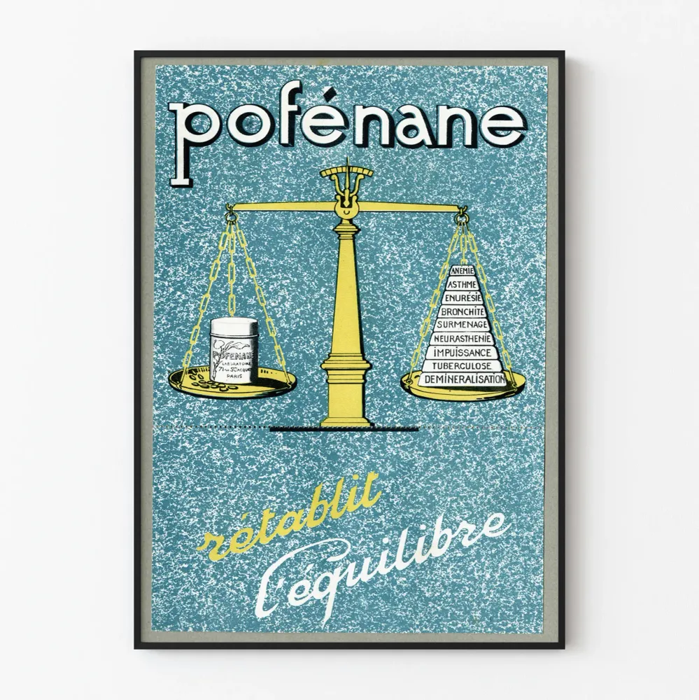 Affiche vintage Pofénane – Équilibre et bien-être mural