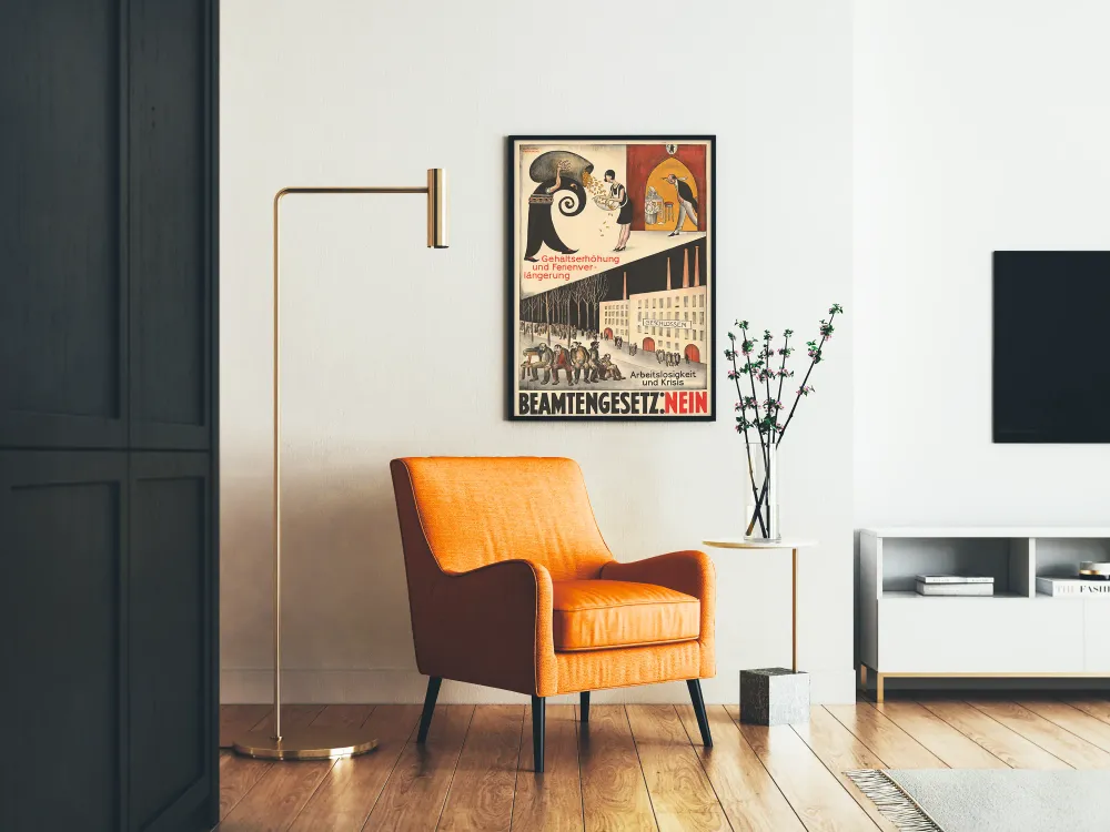 Affiche vintage politique allemande sur chômage et crise