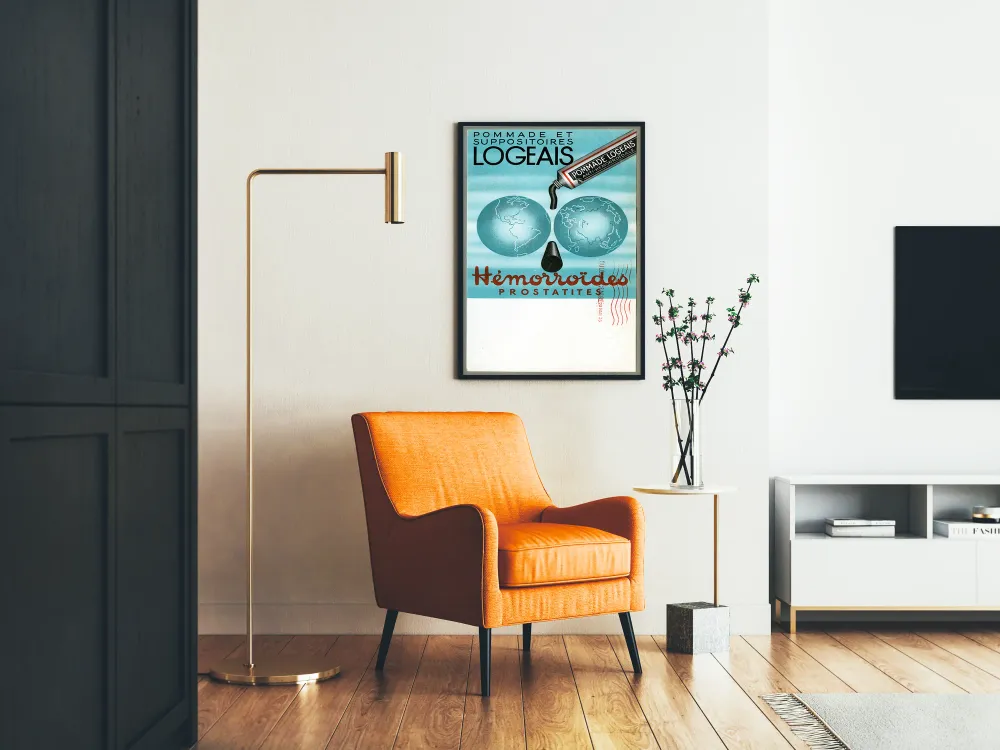 Affiche vintage Pommade et Suppositoires Logeais Anti-Hémorroïdale