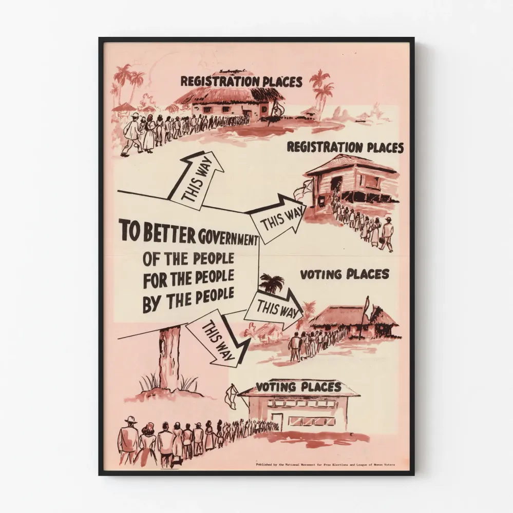 Affiche vintage pour une meilleure gouvernance démocratique