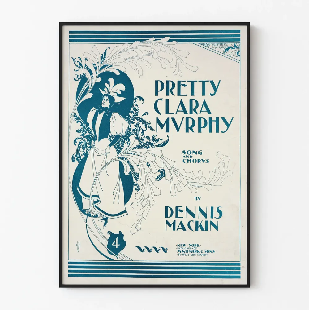 Affiche vintage Pretty Clara Murphy par Dennis Mackin