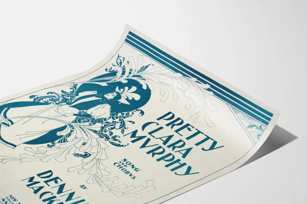Affiche vintage Pretty Clara Murphy par Dennis Mackin
