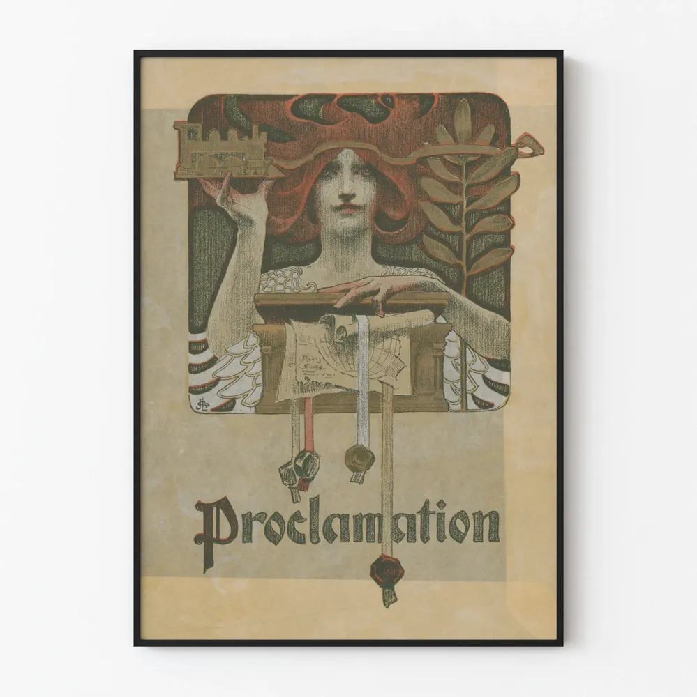 Affiche Vintage Proclamation - Illustration Art Nouveau pour Décoration Murale