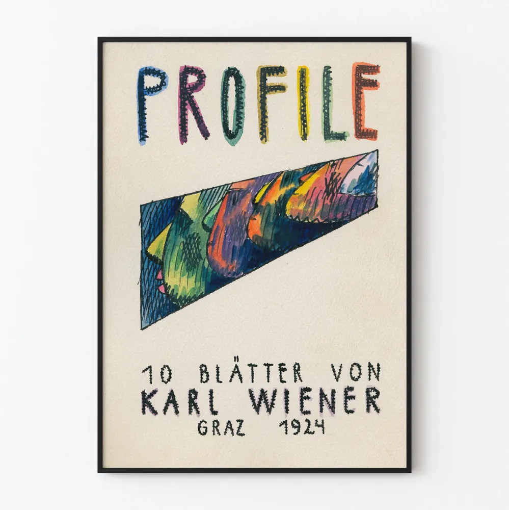Affiche vintage Profile 1924 Karl Wiener - Décoration murale artistique