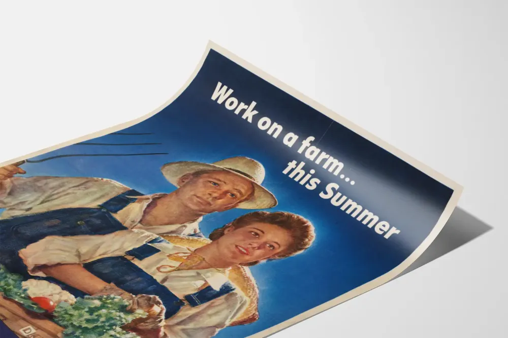 Affiche Vintage Promotion Travail Agricole Estival