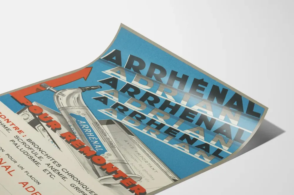 Affiche vintage publicitaire Arrhénal Adrian pour décoration murale