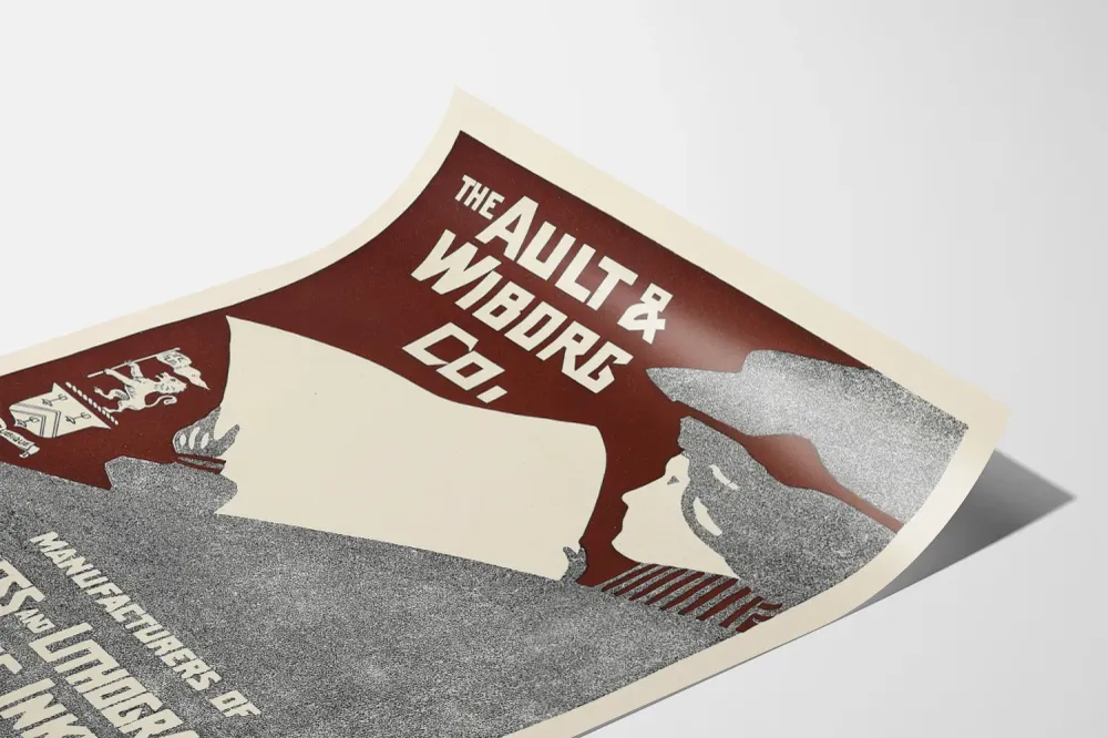 Affiche Vintage Publicitaire Ault & Wiborg - Encres d'Imprimerie