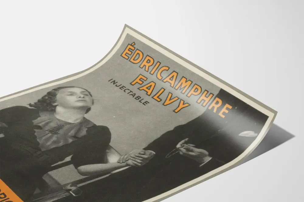 Affiche vintage publicitaire Édricamphre Falvy injectable