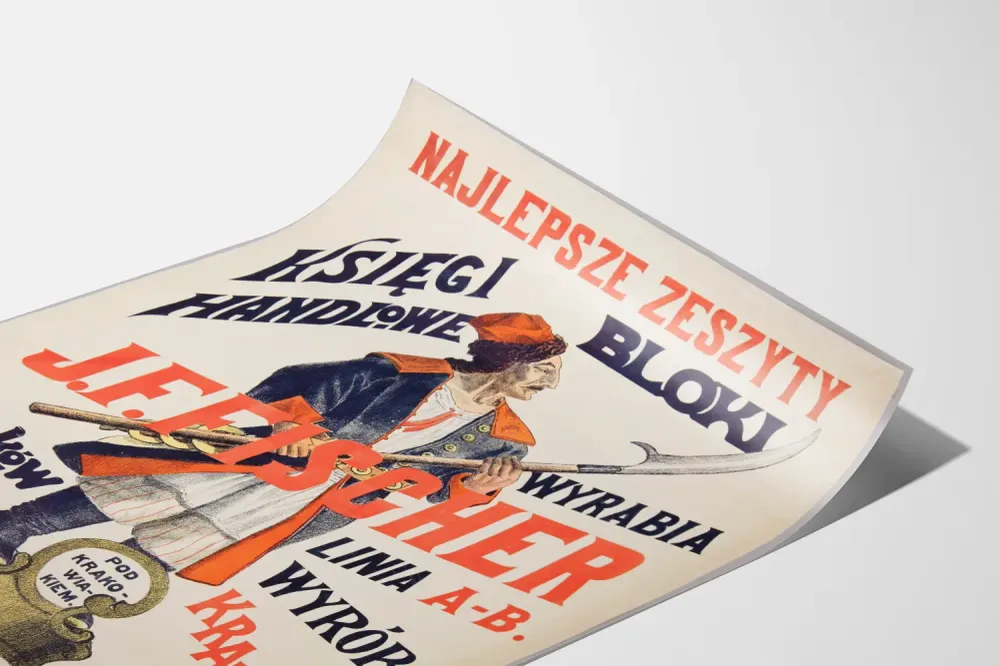 Affiche Vintage Publicitaire J.F. Fischer - Décoration Murale Authentique