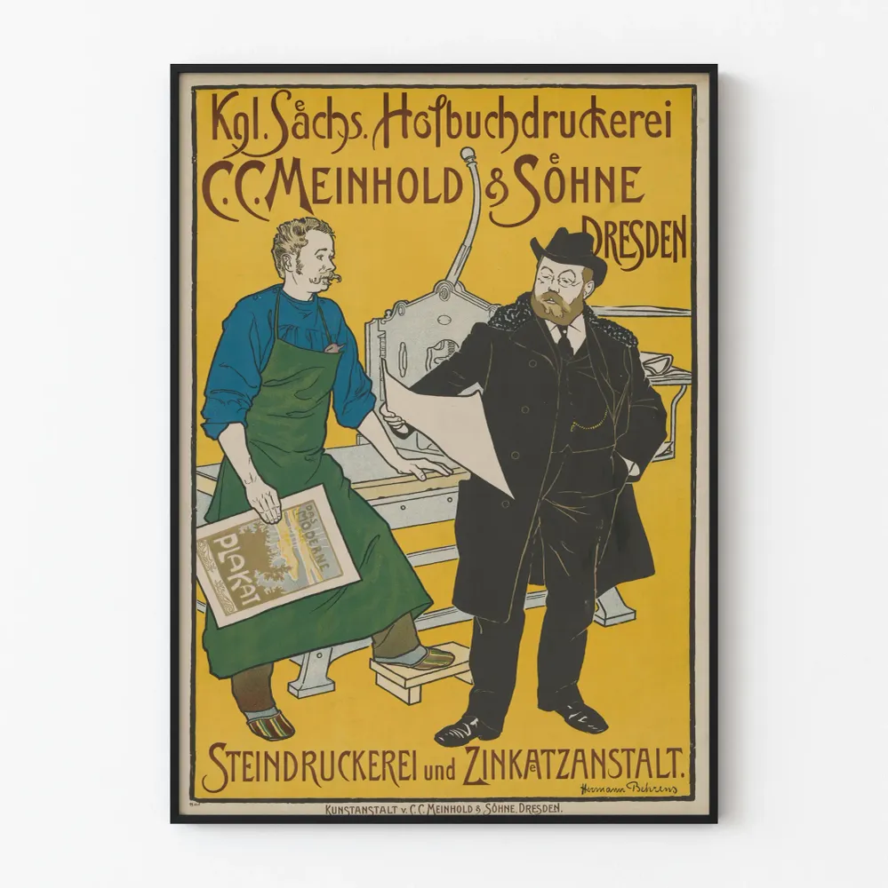 Affiche Vintage Publicitaire - Imprimerie Royale Saxe C.C. Meinhold & Fils