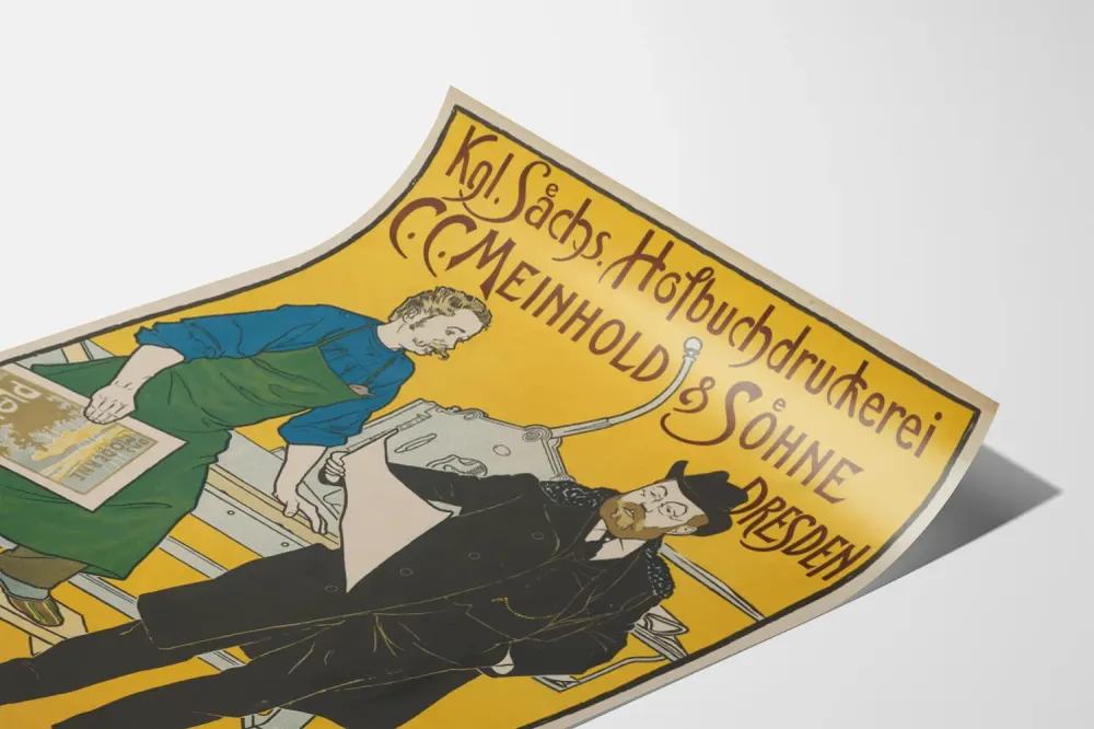 Affiche Vintage Publicitaire - Imprimerie Royale Saxe C.C. Meinhold & Fils