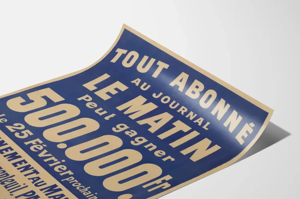 Affiche vintage publicitaire journal Le Matin