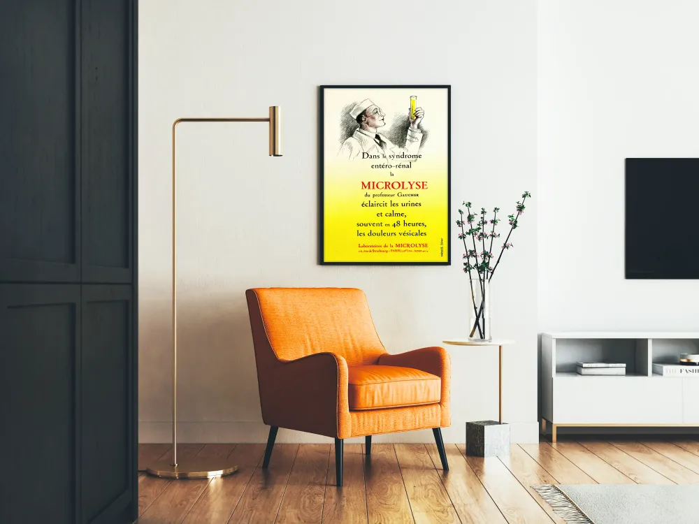 Affiche vintage publicitaire Microlyse - Décoration murale médicale