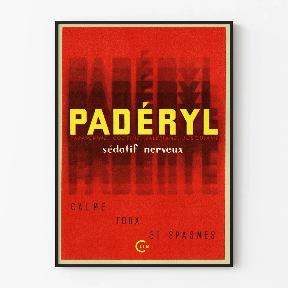 Affiche Vintage Publicitaire Padéryl Sédatif nerveux