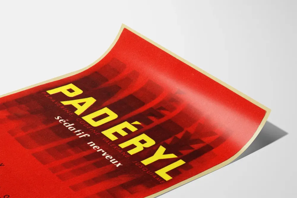Affiche Vintage Publicitaire Padéryl Sédatif nerveux