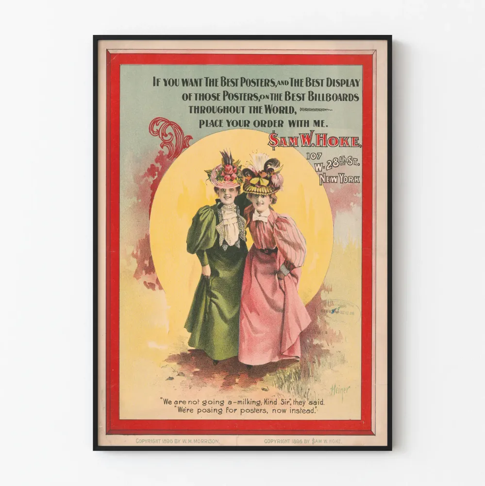 Affiche vintage publicitaire pour posters - style rétro années 1890