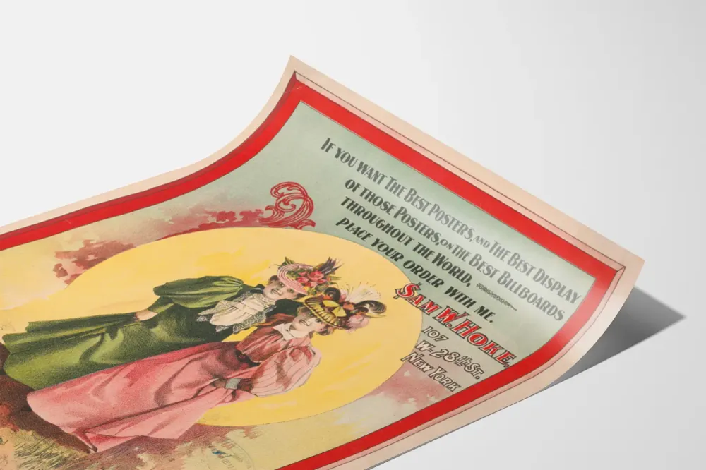 Affiche vintage publicitaire pour posters - style rétro années 1890