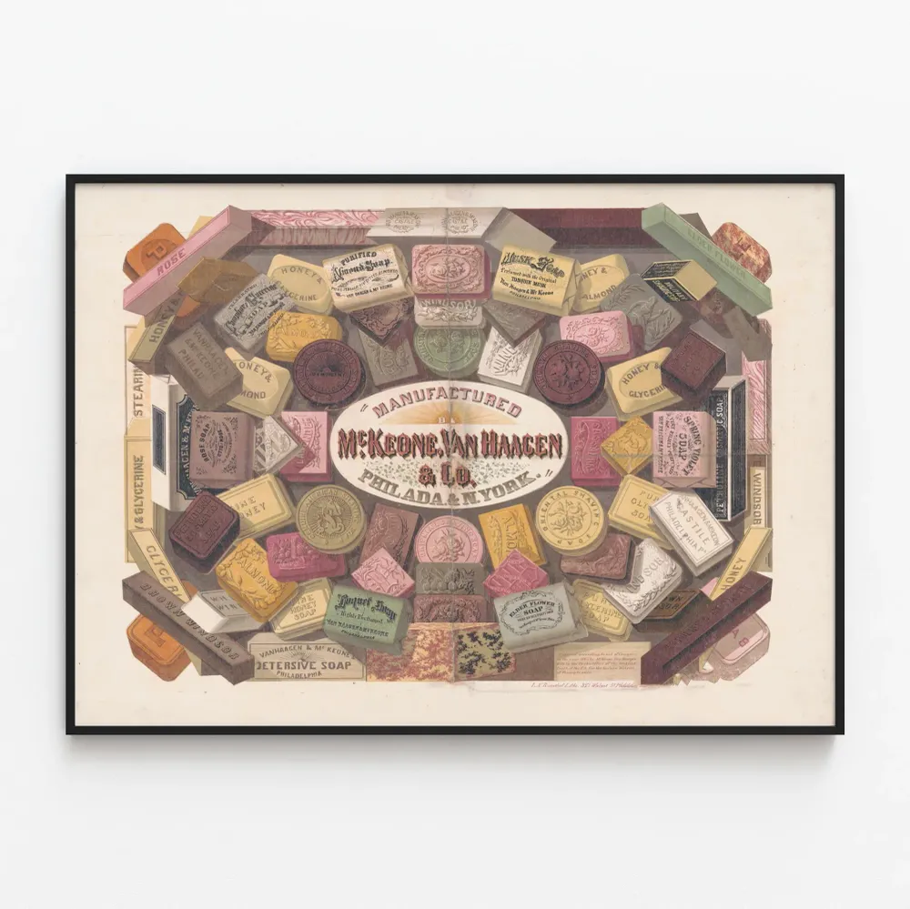 Affiche vintage publicitaire savons McKeone Van Haagen