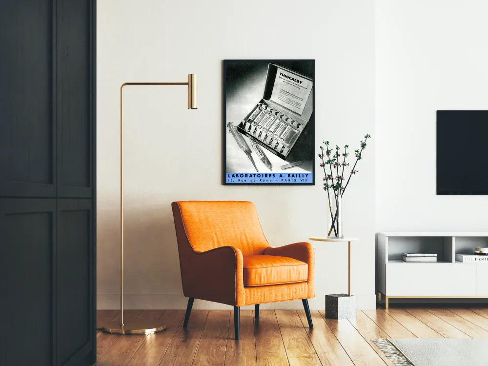 Affiche vintage publicitaire Thiocalby par Laboratoires . Bailly