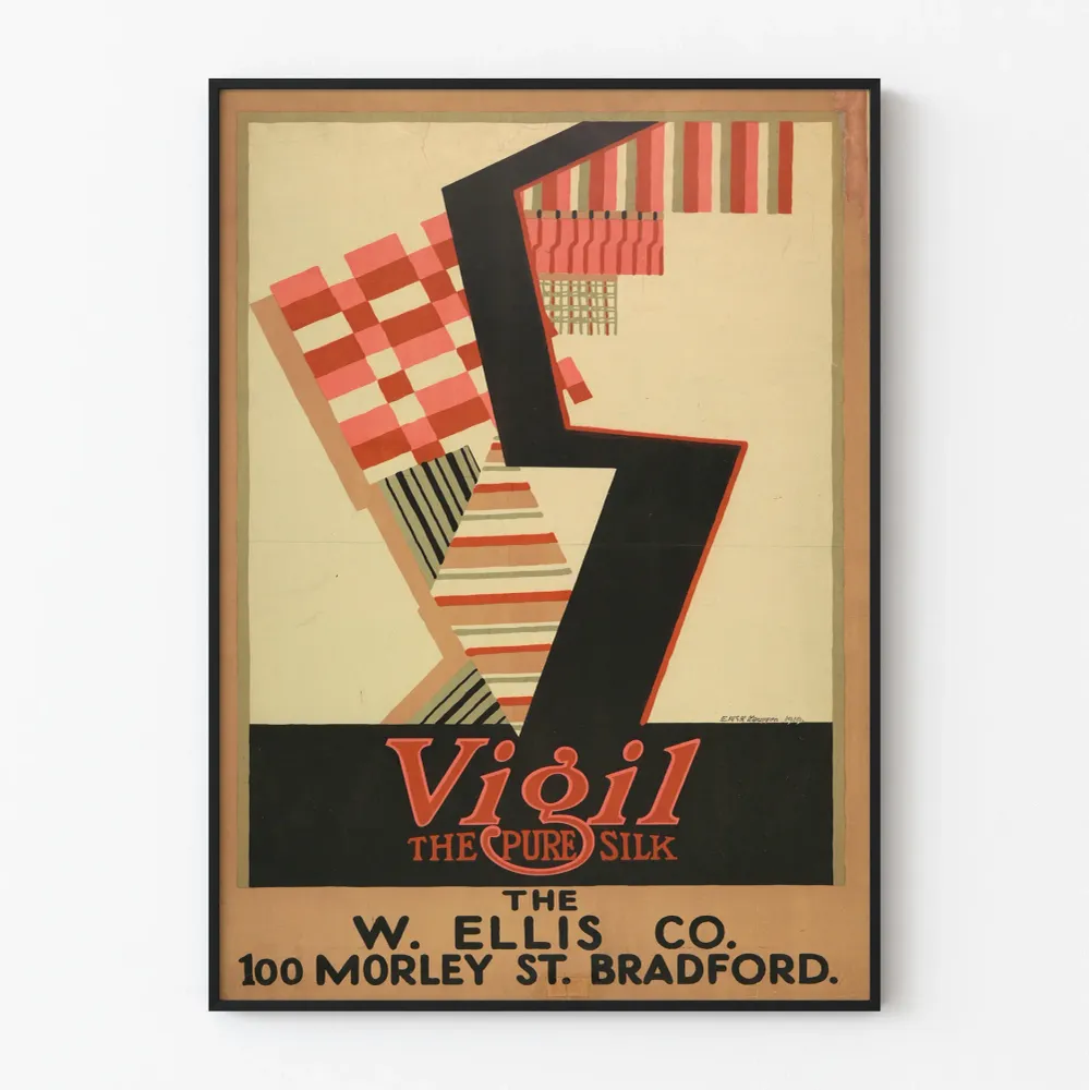 Affiche Vintage Publicitaire Vigil Pure Silk pour W. Ellis Co.