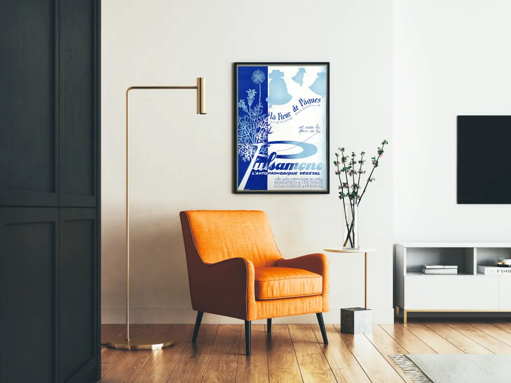 Affiche vintage Pulsamone Fleur de Pâques déco murale botanique