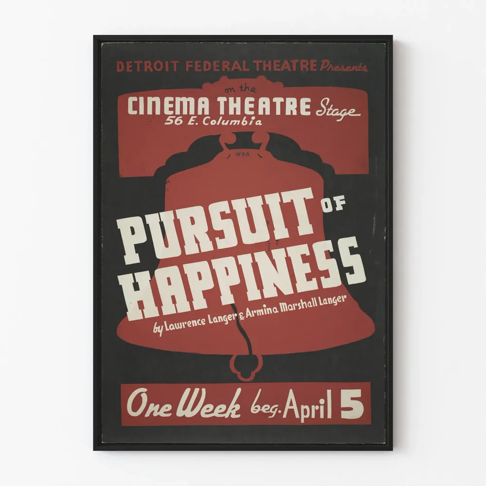 Affiche Vintage Pursuit Happiness - Décoration Murale Théâtre Cinéma
