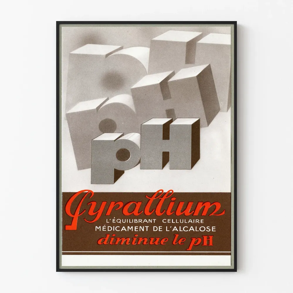 Affiche vintage Pyrallium équilibre cellulaire et pH