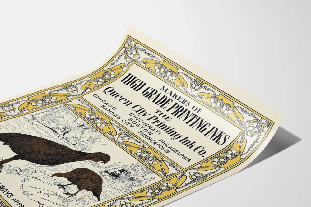 Affiche vintage Queen City Printing Ink Co. pour décoration murale