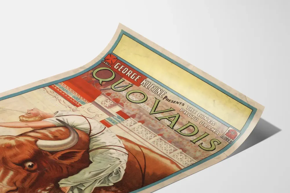 Affiche Vintage Quo Vadis - Lygia Attachée au Taureau Sauvage