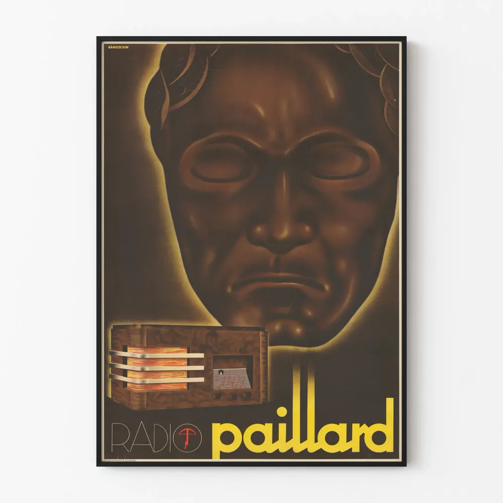 Affiche vintage radio Paillard décoration murale rétro