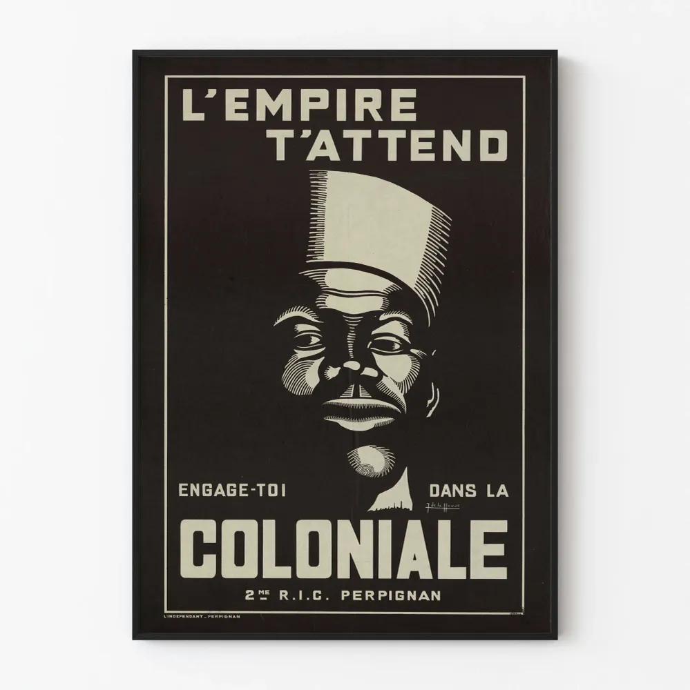 Affiche vintage de recrutement armée coloniale - L'Empire t'attend