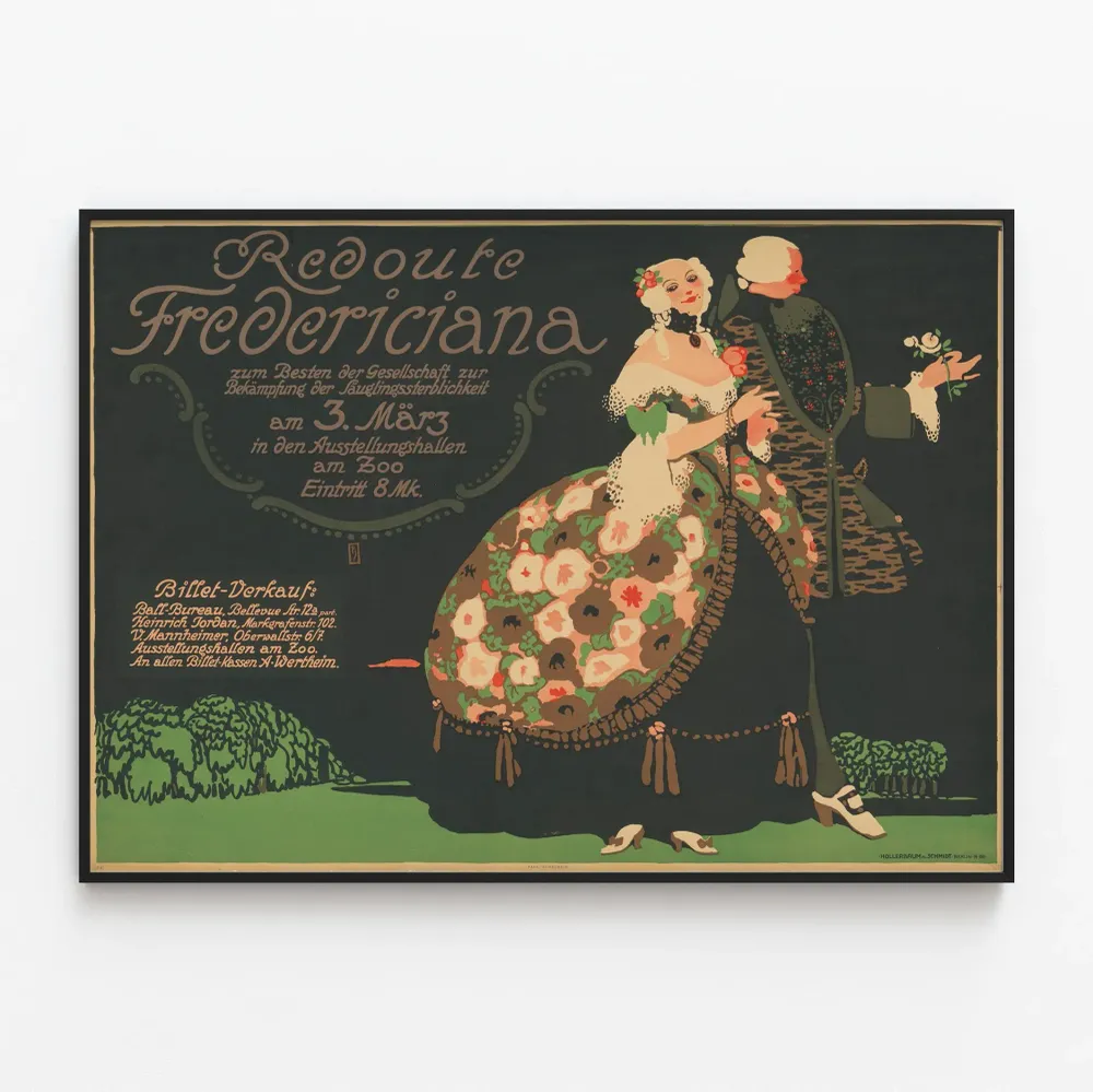 Affiche vintage Redoute Fredericiana décoration murale élégante