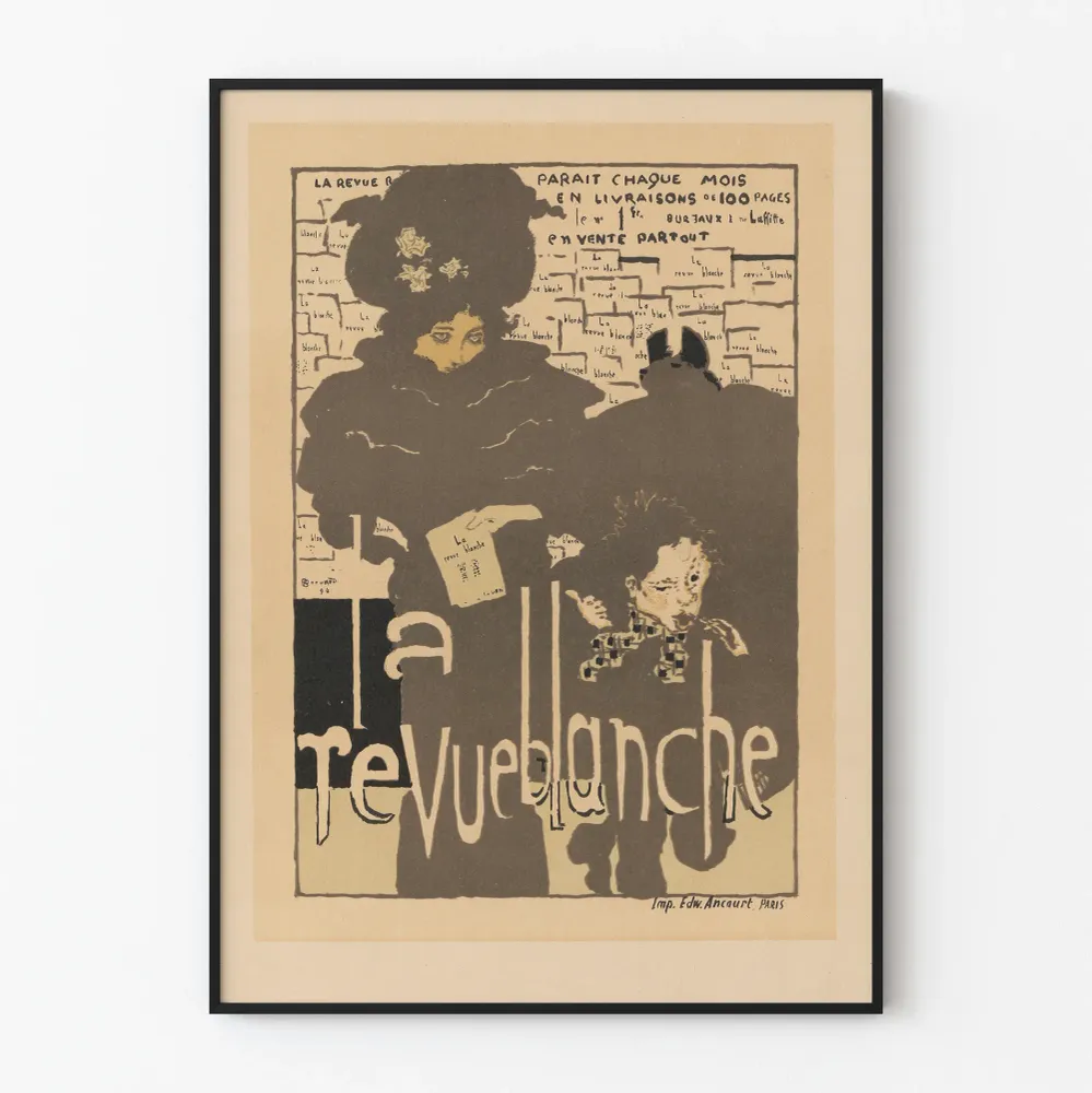Affiche vintage La Revue Blanche, illustration artistique Parisienne