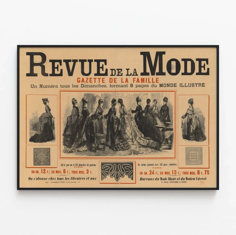 Affiche vintage Revue de la Mode Gazette de la Famille