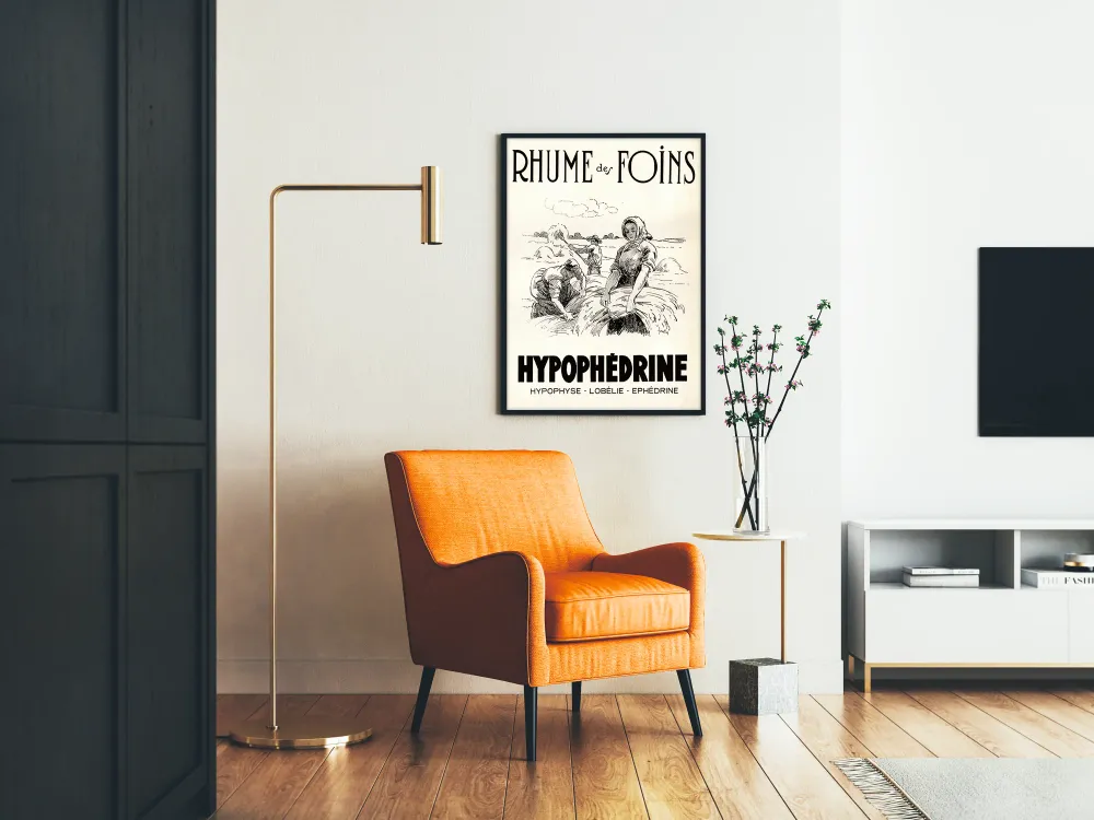 Affiche vintage Rhume des Foins Hypophédrine décoration murale