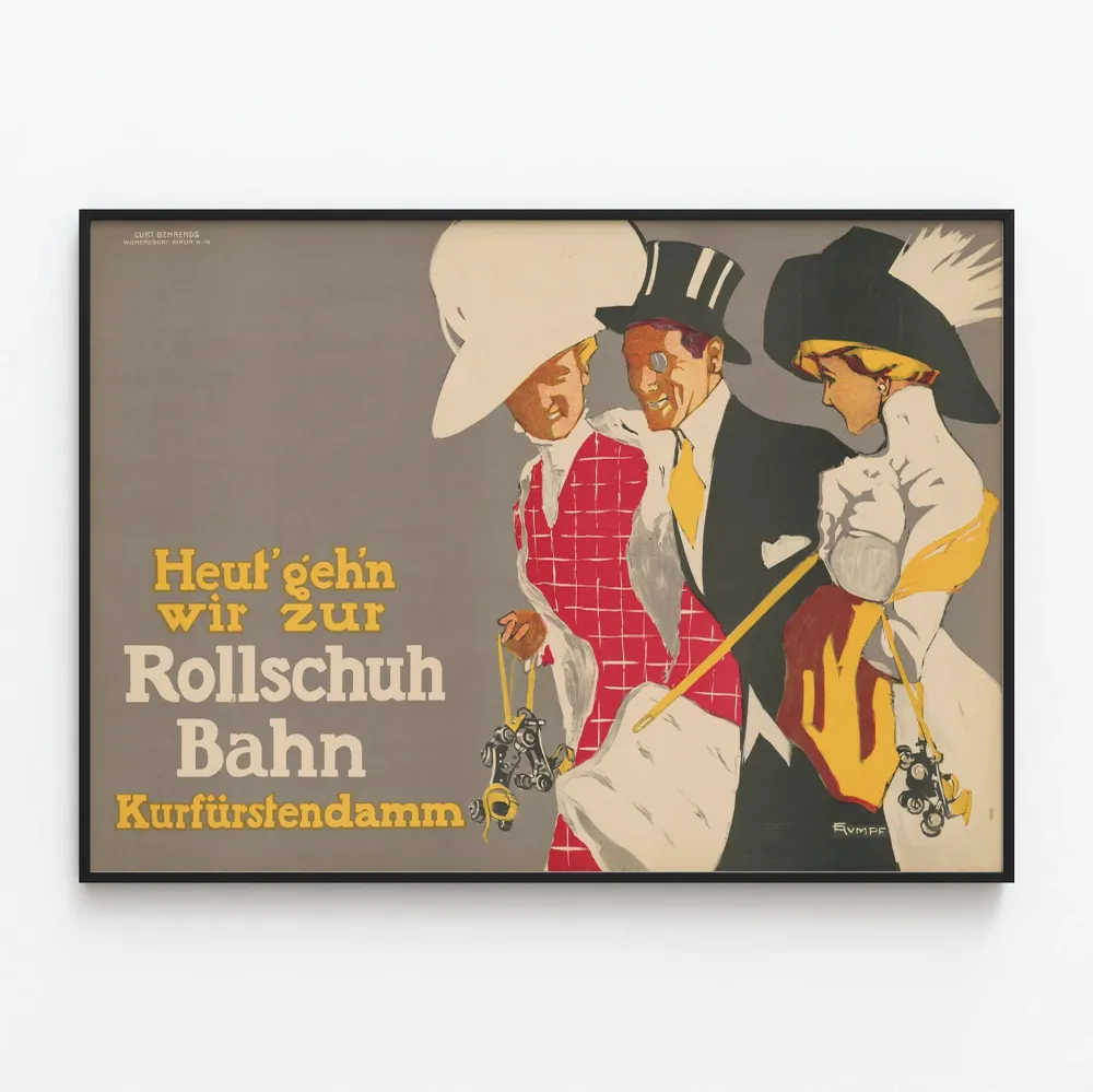 Affiche Vintage Roller Skate Bahn Kurfürstendamm