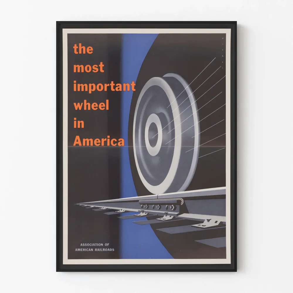 Affiche Vintage Roue de Train Américaine