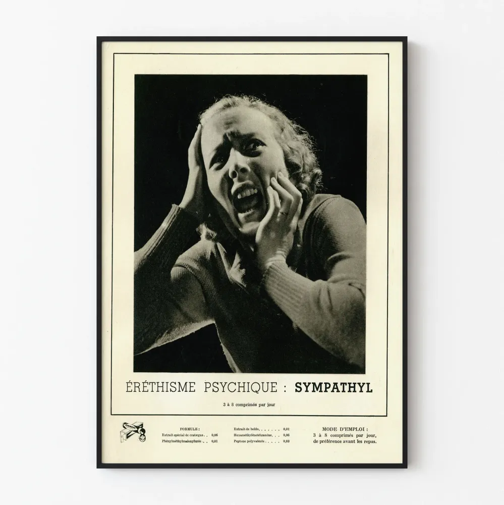 Affiche vintage Érétisme Psychique Sympathyl pour décoration murale