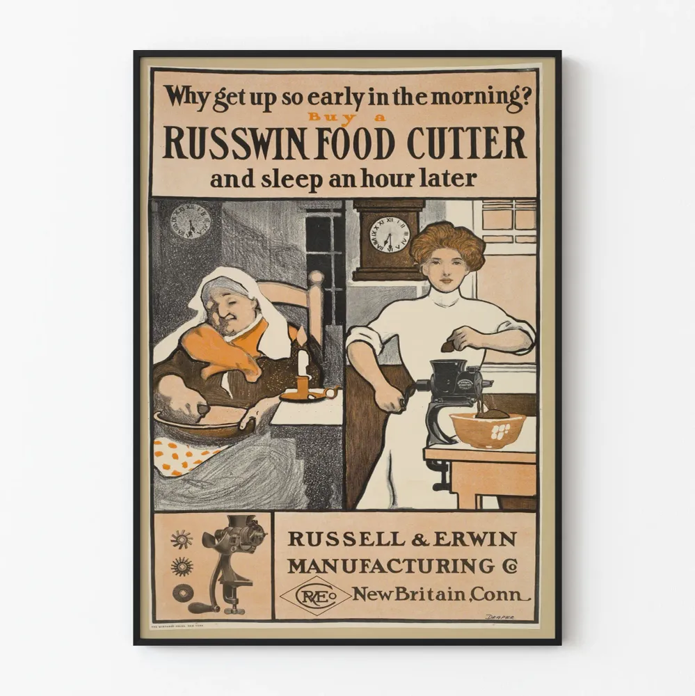 Affiche Vintage Russwin Food Cutter pour Décoration Murale Cuisine