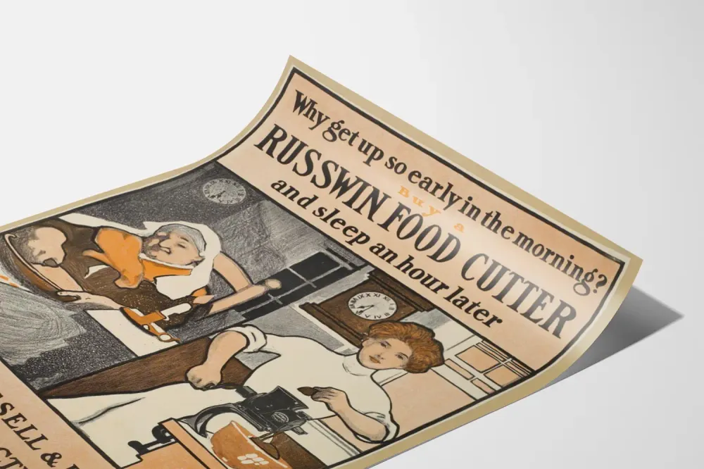 Affiche Vintage Russwin Food Cutter pour Décoration Murale Cuisine