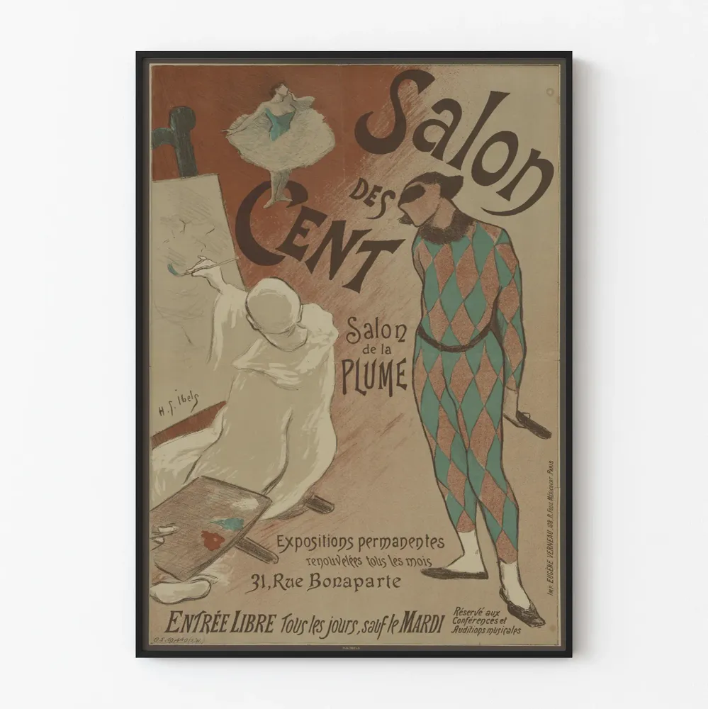 Affiche vintage Salon des Cent - Salon de la Plume décoration murale