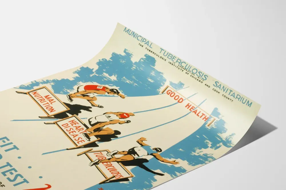Affiche Vintage Santé Municipale Tuberculose - Keep Fit Get Your Test Now