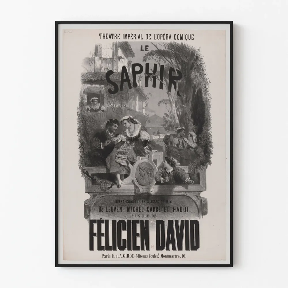 Affiche vintage Le Saphir - Théâtre Impérial de l'Opéra-Comique