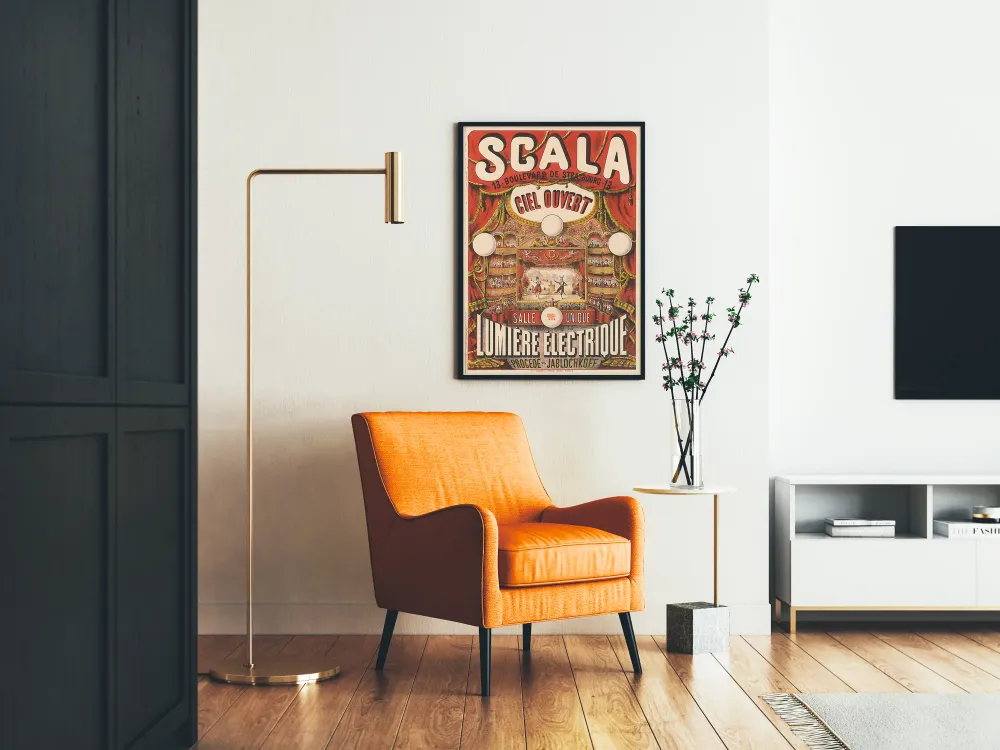 Affiche Vintage Scala Salle Éclairée à la Lumière Électrique