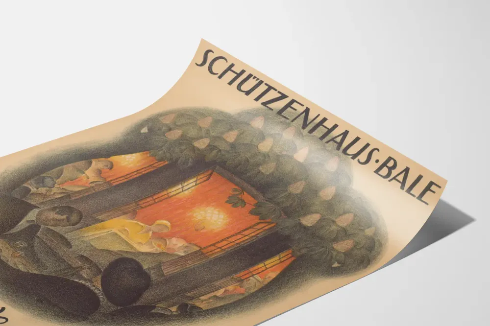 Affiche vintage Schützenhaus Bale - Restaurant et concerts